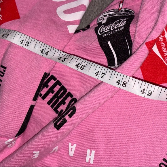 Coca-Cola Pink Graphic Hoodie Full Zip Fleece Official Merchandise Size M - Picture 7 of 16